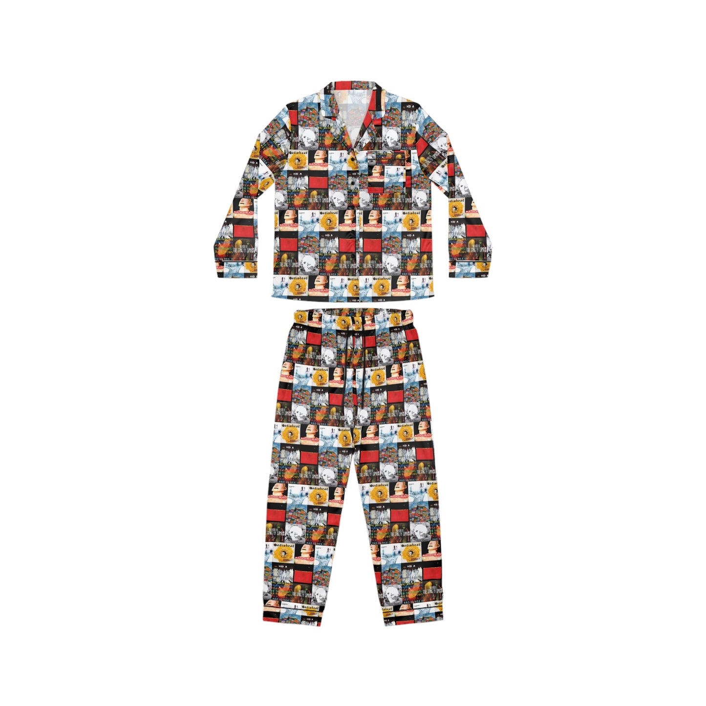 Radiohead Album Cover Collage Women's Satin Pajama Set