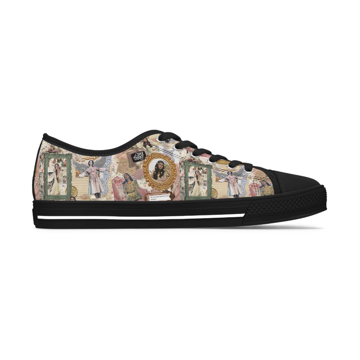 Lana Del Rey Victorian Collage Women's Low Top Sneakers