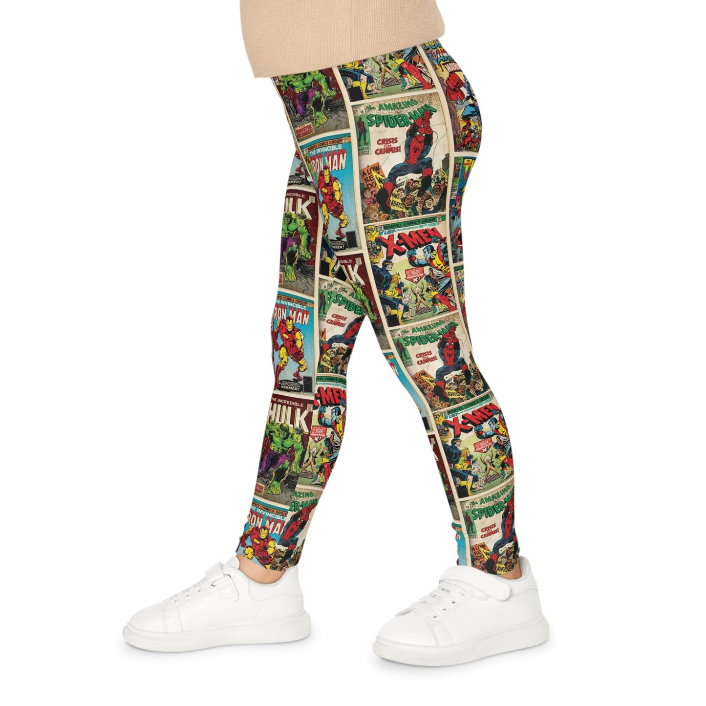 Marvel Comic Book Cover Collage Kids Leggings