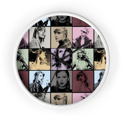 Taylor Swift Eras Collage Round Wall Clock