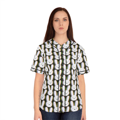 Bad Bunny Logo Pattern Women's Baseball Jersey