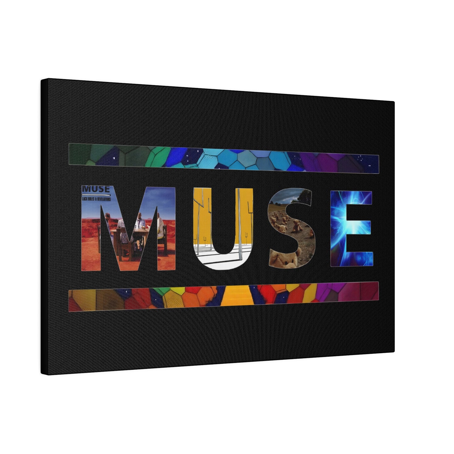 Muse Album Art Letters Thin Matte Stretched Canvas