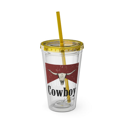 Morgan Wallen Cowboy Killer Sunsplash Tumbler with Straw