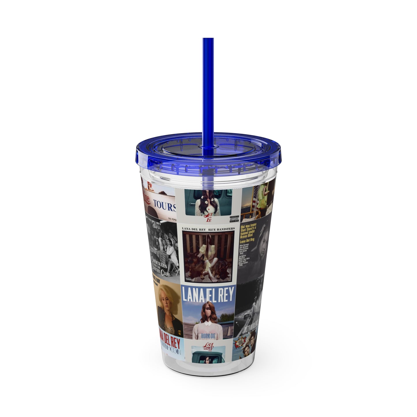 Lana Del Rey Album Cover Collage Sunsplash Tumbler with Straw