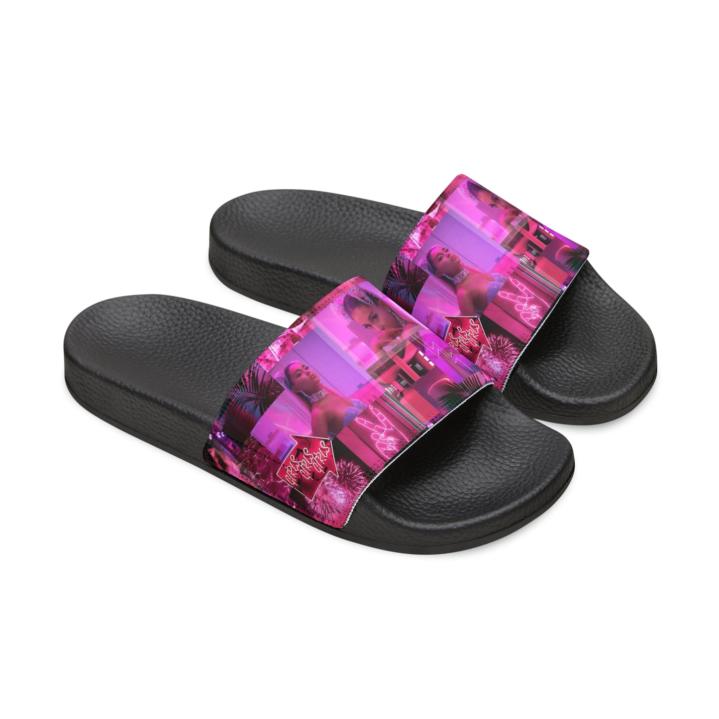 Ariana Grande 7 Rings Collage Youth Slide Sandals