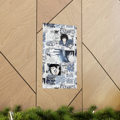 Demon Slayer Giyu Aesthetic Collage Matte Vertical Poster