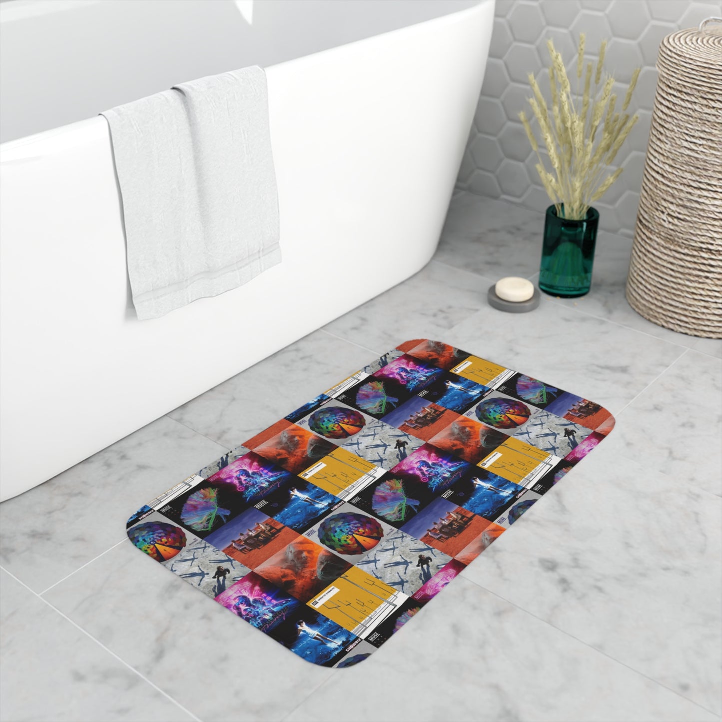 Muse Album Cover Collage Memory Foam Bath Mat