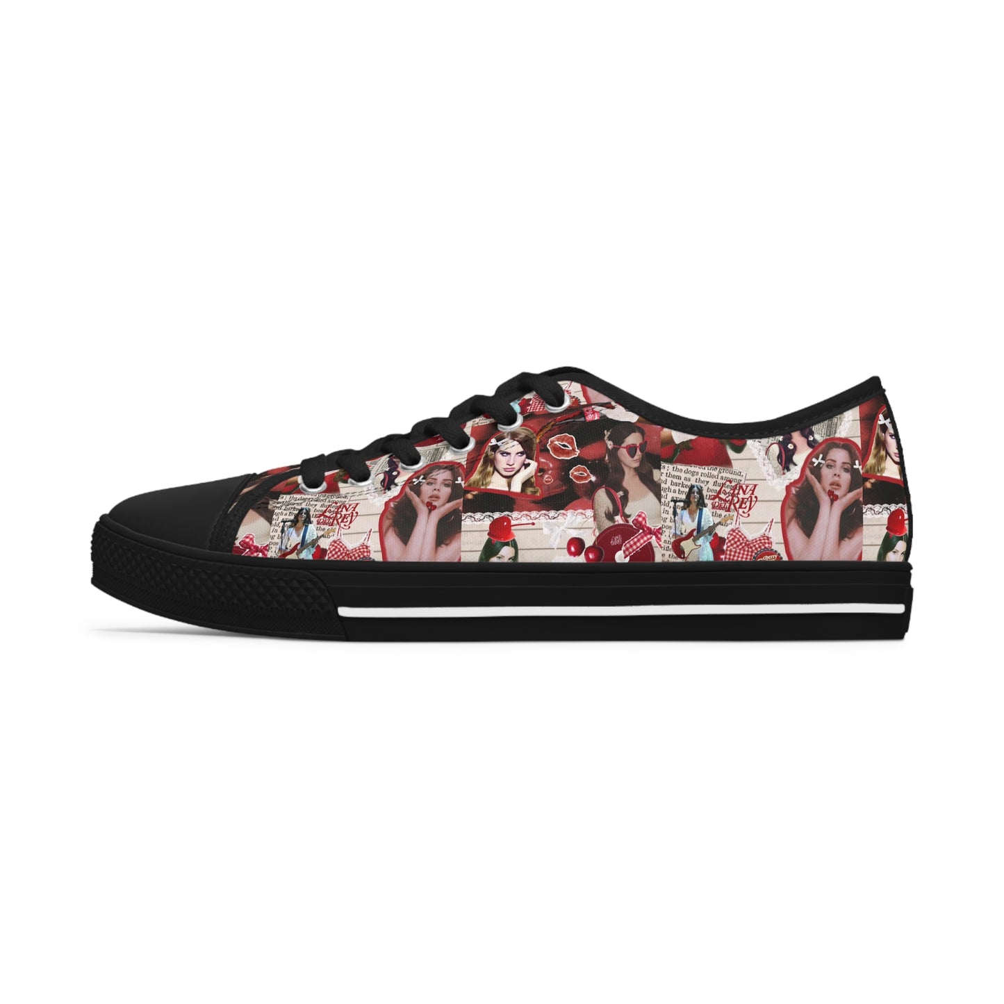 Lana Del Rey Cherry Coke Collage Women's Low Top Sneakers