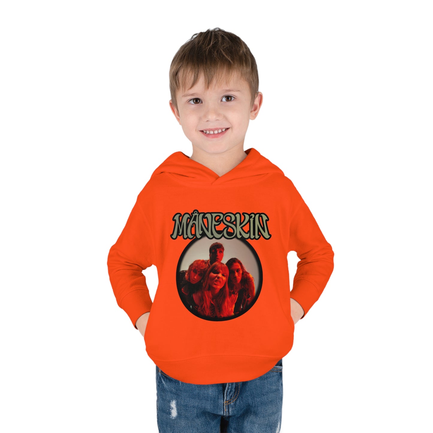 Måneskin Circular Group Photo Toddler Pullover Fleece Hoodie