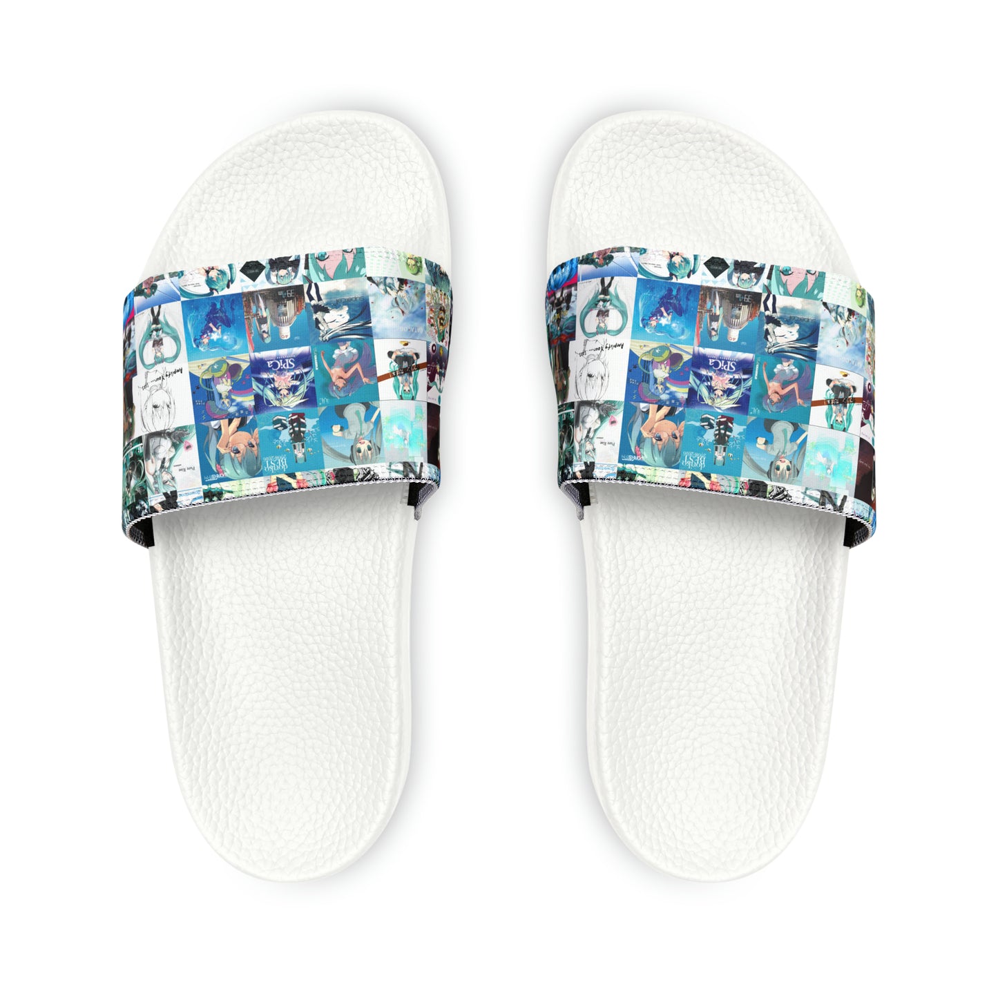 Hatsune Miku Album Cover Collage Youth Slide Sandals