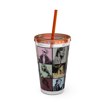 Taylor Swift Eras Collage Sunsplash Tumbler with Straw