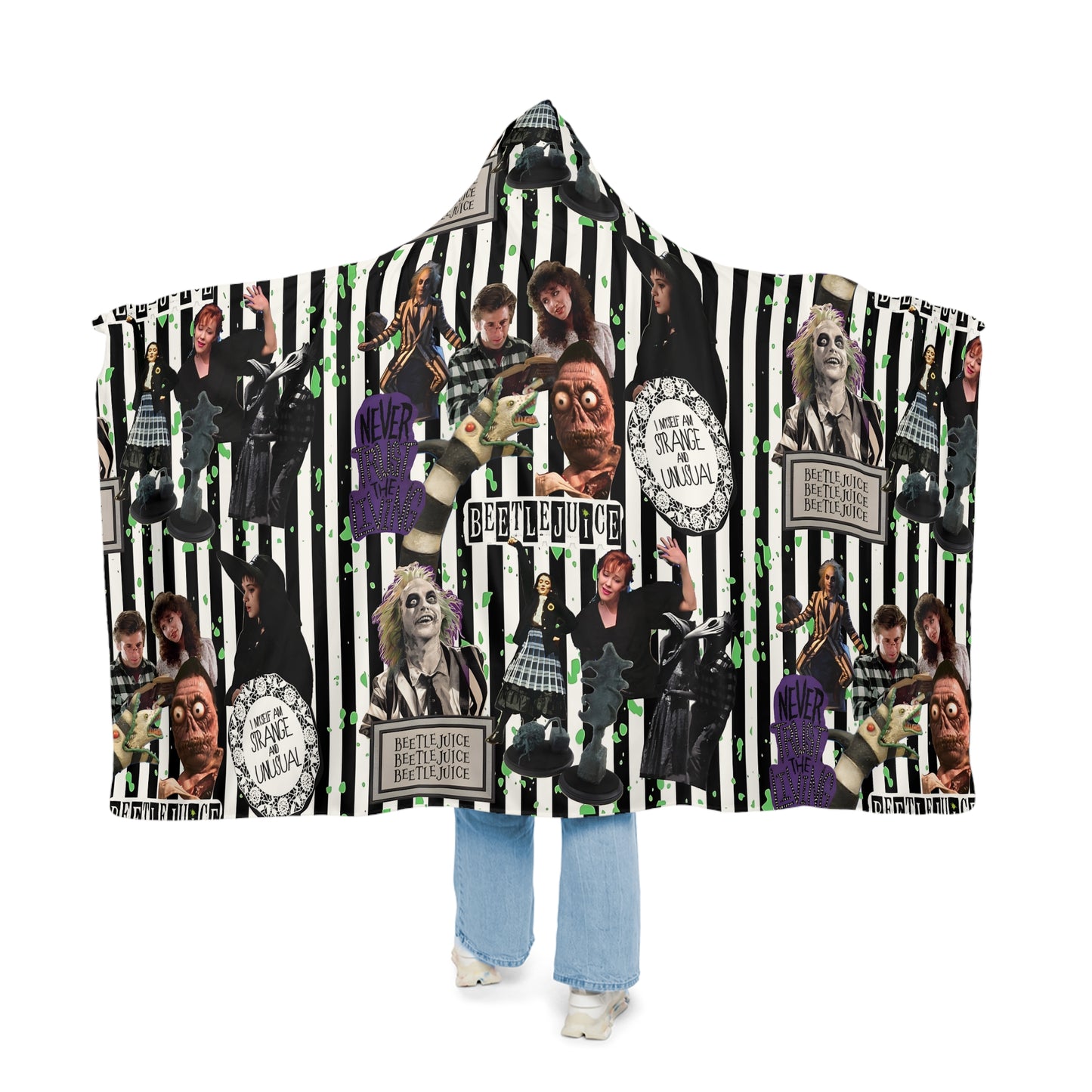 Beetlejuice Strange And Unusual Collage Snuggle Blanket