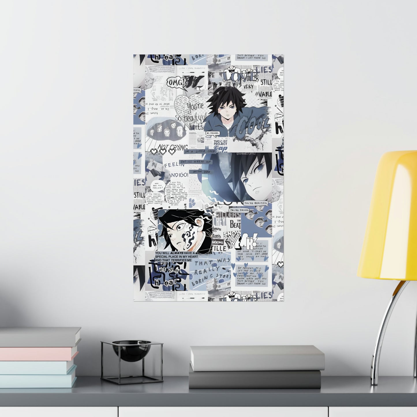 Demon Slayer Giyu Aesthetic Collage Matte Vertical Poster