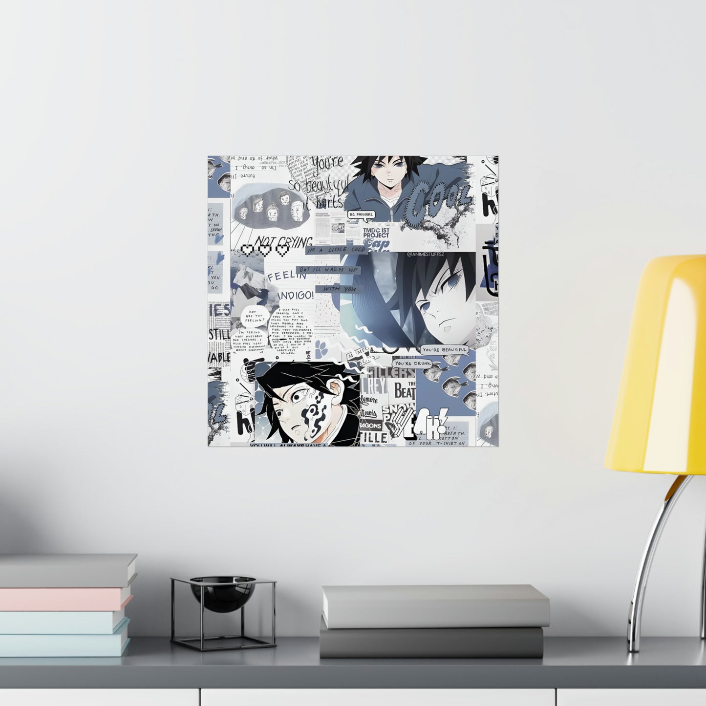 Demon Slayer Giyu Aesthetic Collage Matte Vertical Poster