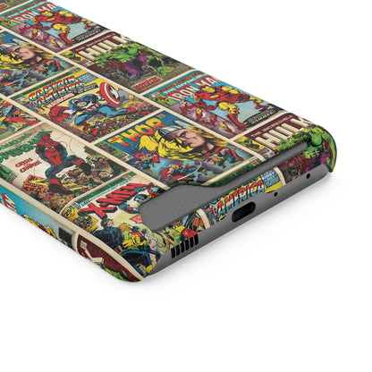 Marvel Comic Book Cover Collage Phone Case With Card Holder