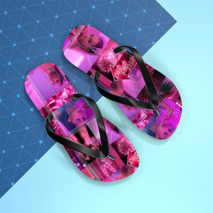 Ariana Grande 7 Rings Collage Flip Flops