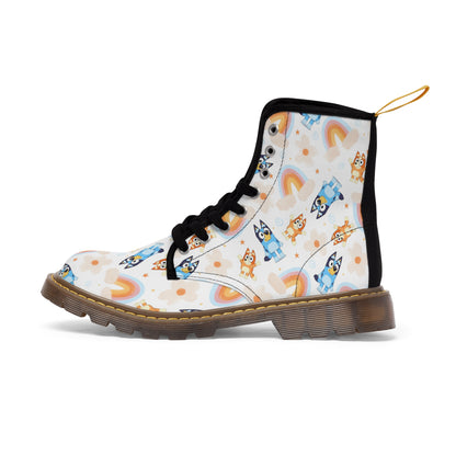 Bluey Rainbows & Flowers Pattern Women's Canvas Boots