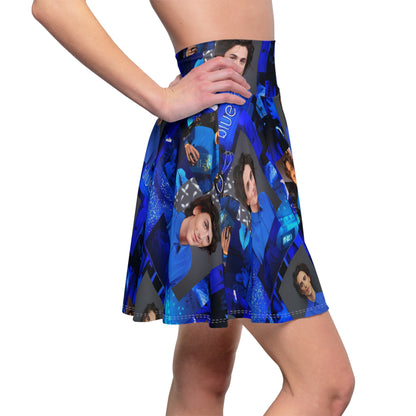 Timothee Chalamet Cool Blue Collage Women's Skater Skirt