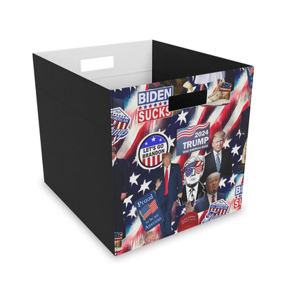 Donald Trump 2024 MAGA Montage Felt Storage Box