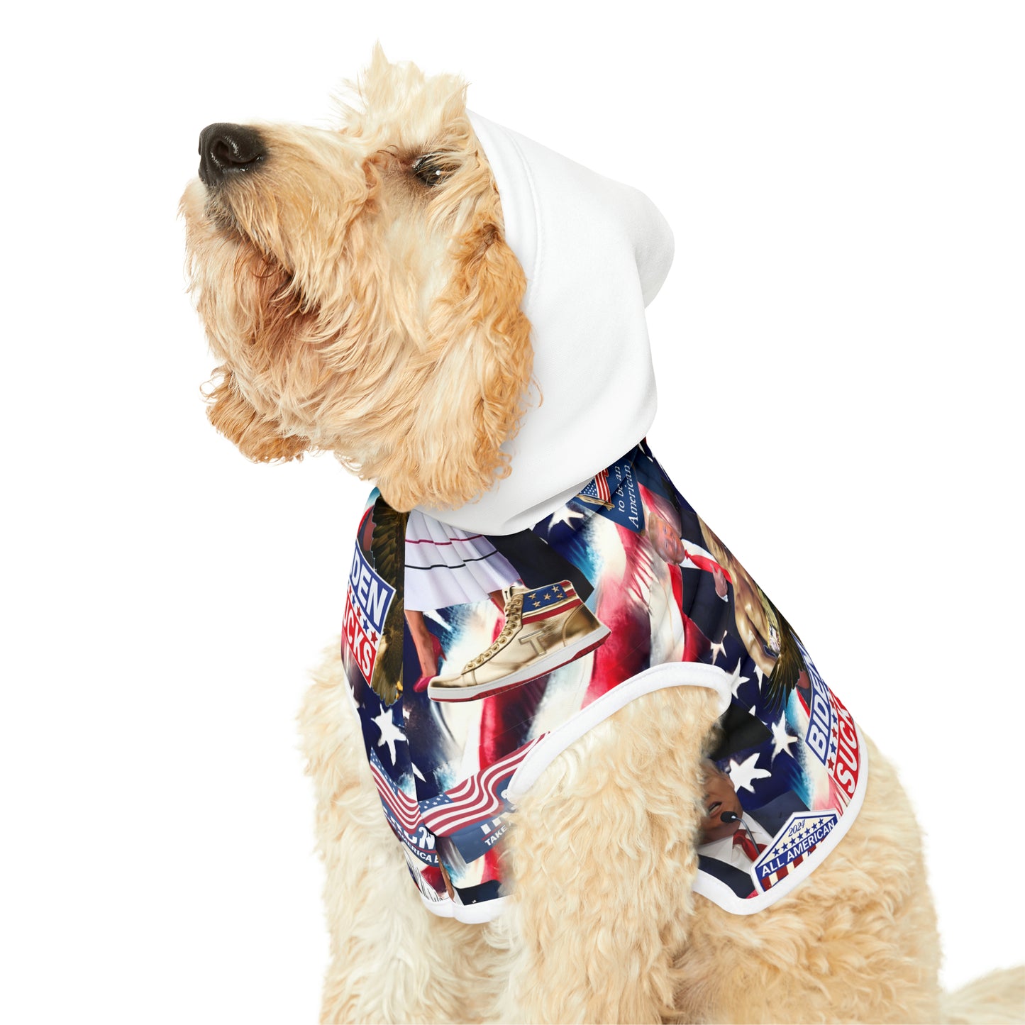 Donald Trump 2024 MAGA Montage Pet Hoodie