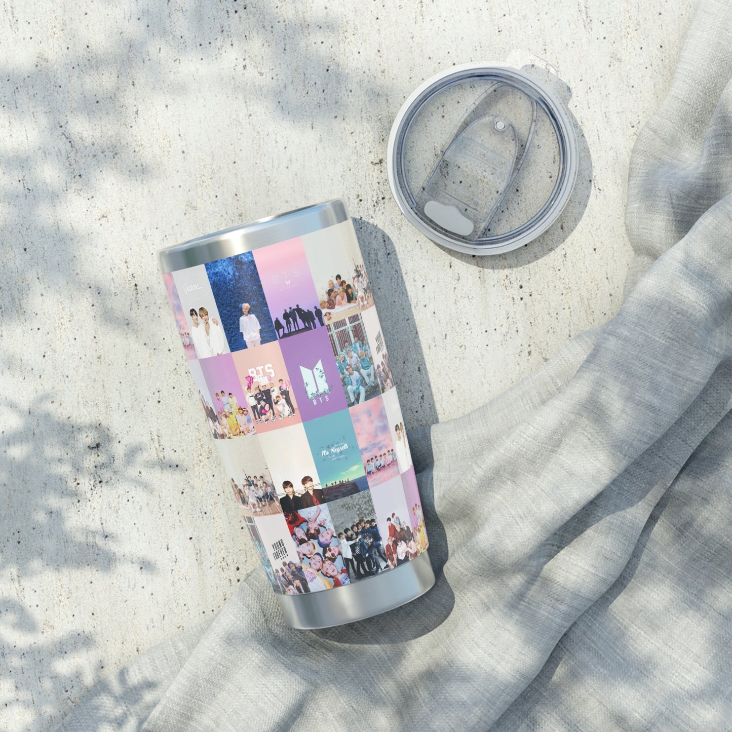 BTS Pastel Aesthetic Collage Vagabond 20oz Tumbler