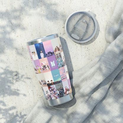 BTS Pastel Aesthetic Collage Vagabond 20oz Tumbler