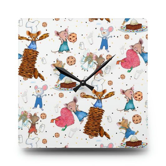 If You Give A Mouse A Cookie Collage Acrylic Wall Clock