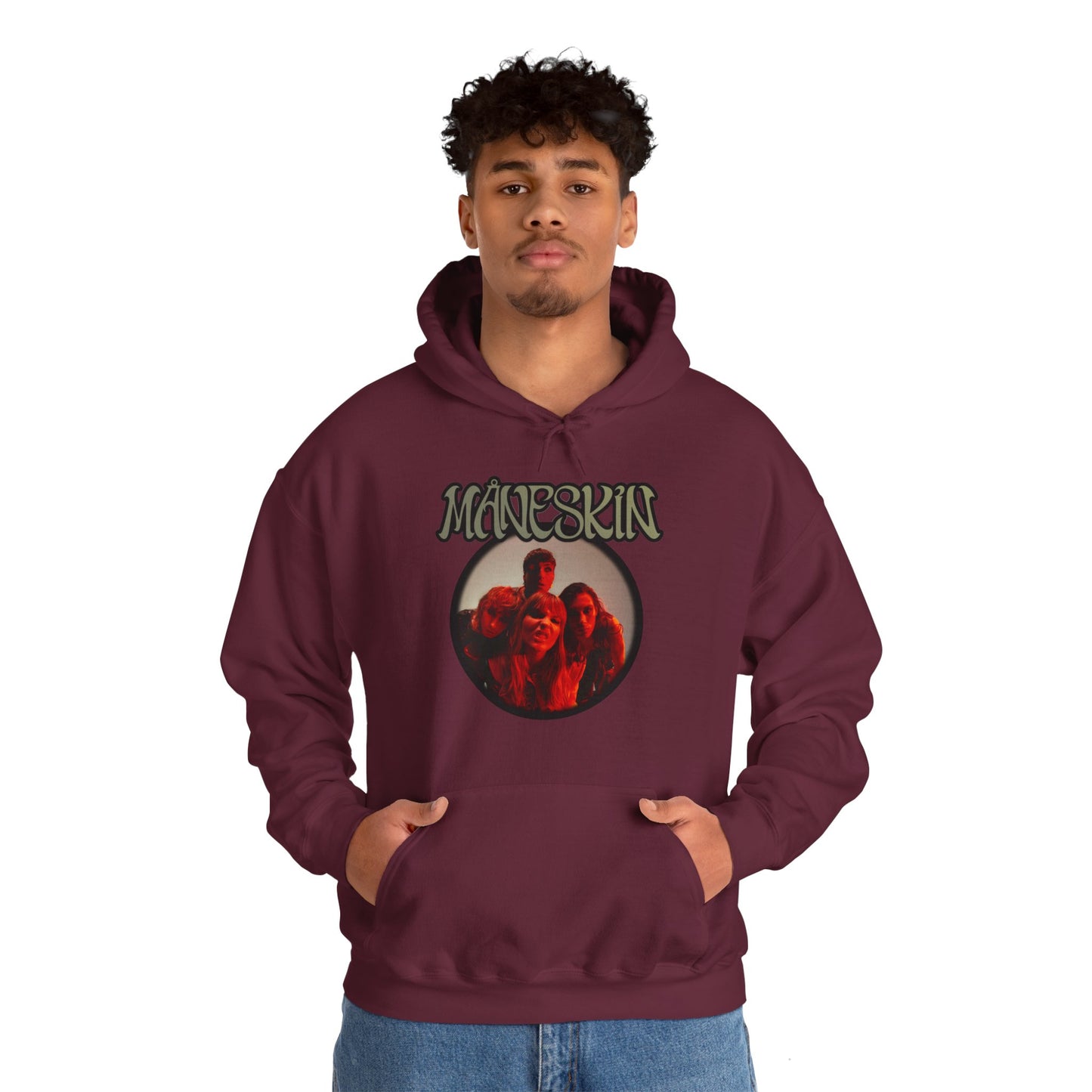 Måneskin Circular Group Photo Unisex Heavy Blend Hooded Sweatshirt