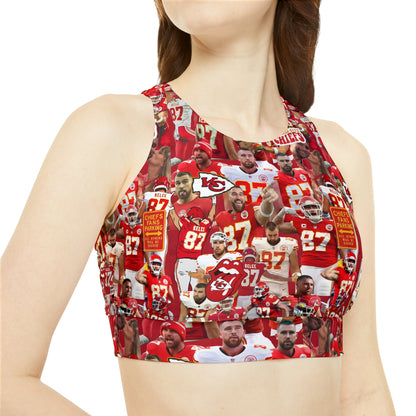 Travis Kelce Chiefs Red Collage Sporty Bikini Set