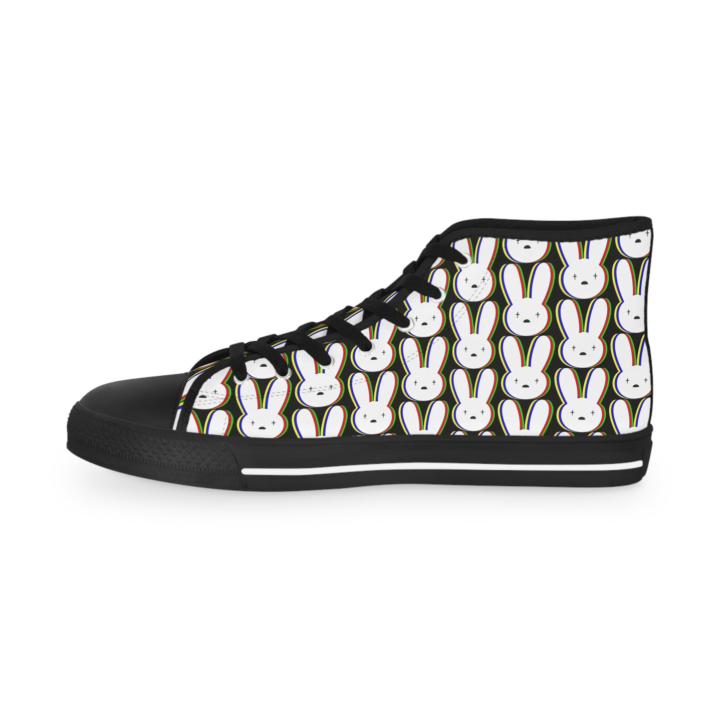 Bad Bunny Logo Pattern Men's High Top Sneakers