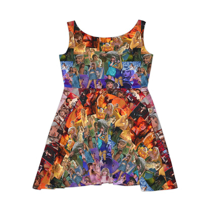 Taylor Swift Rainbow Photo Collage Women's Skater Dress