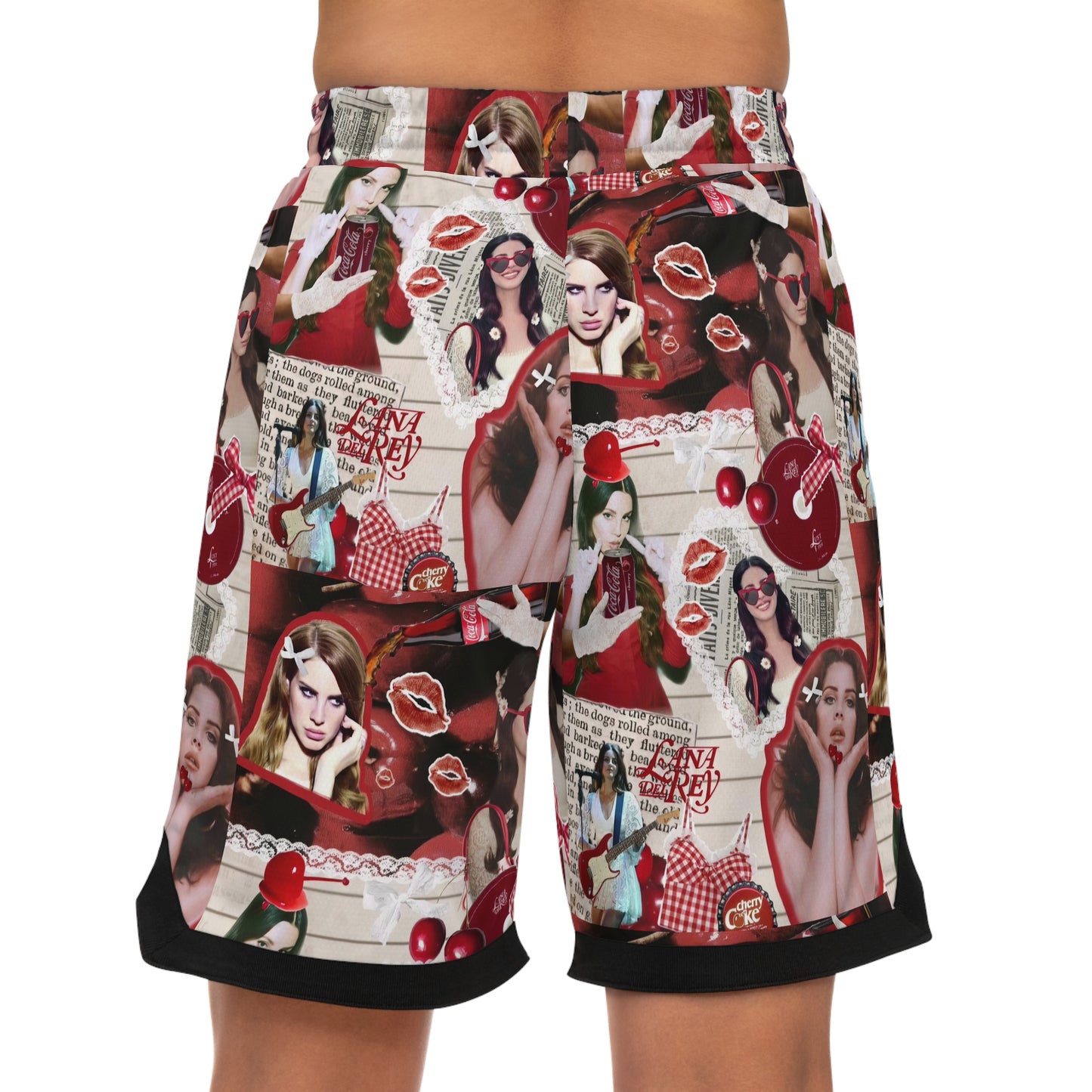 Lana Del Rey Cherry Coke Collage Basketball Rib Shorts