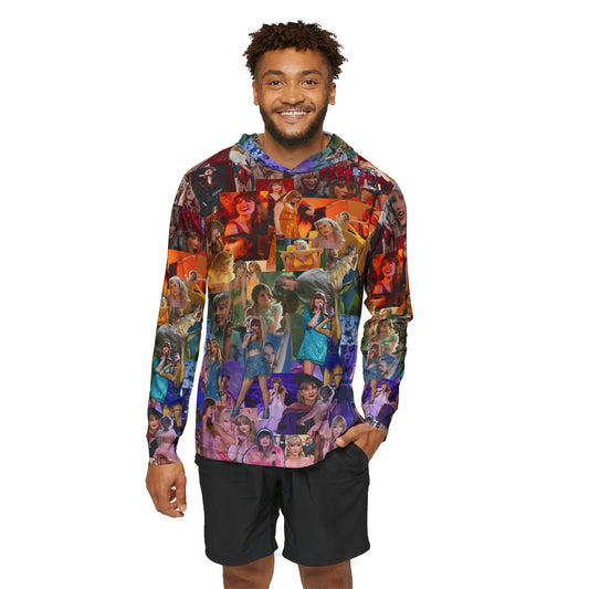 Taylor Swift Rainbow Photo Collage Men's Sports Warmup Hoodie