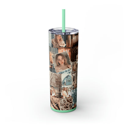 Sabrina Carpenter Peachy Princess Collage Skinny Tumbler with Straw