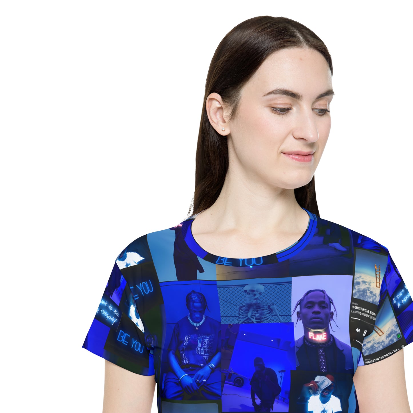 Travis Scott Blue Aesthetic Collage Women's Sports Jersey