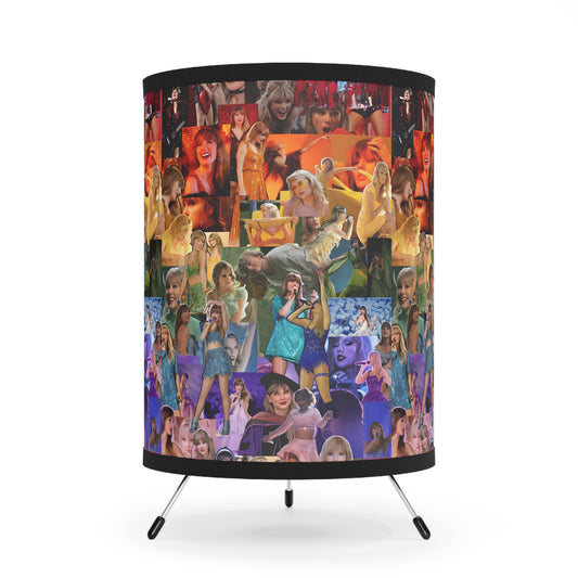 Taylor Swift Rainbow Photo Collage Tripod Lamp with High-Res Printed Shade