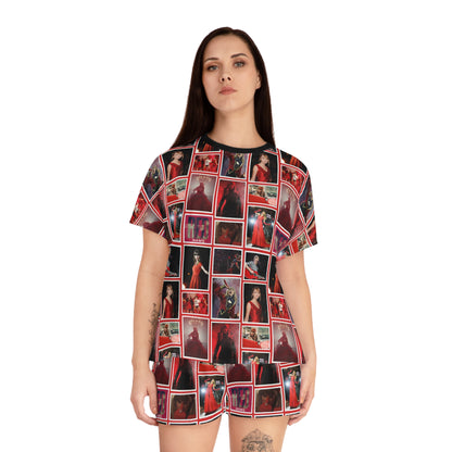 Taylor Swift Red Era Collage Women's Short Pajama Set