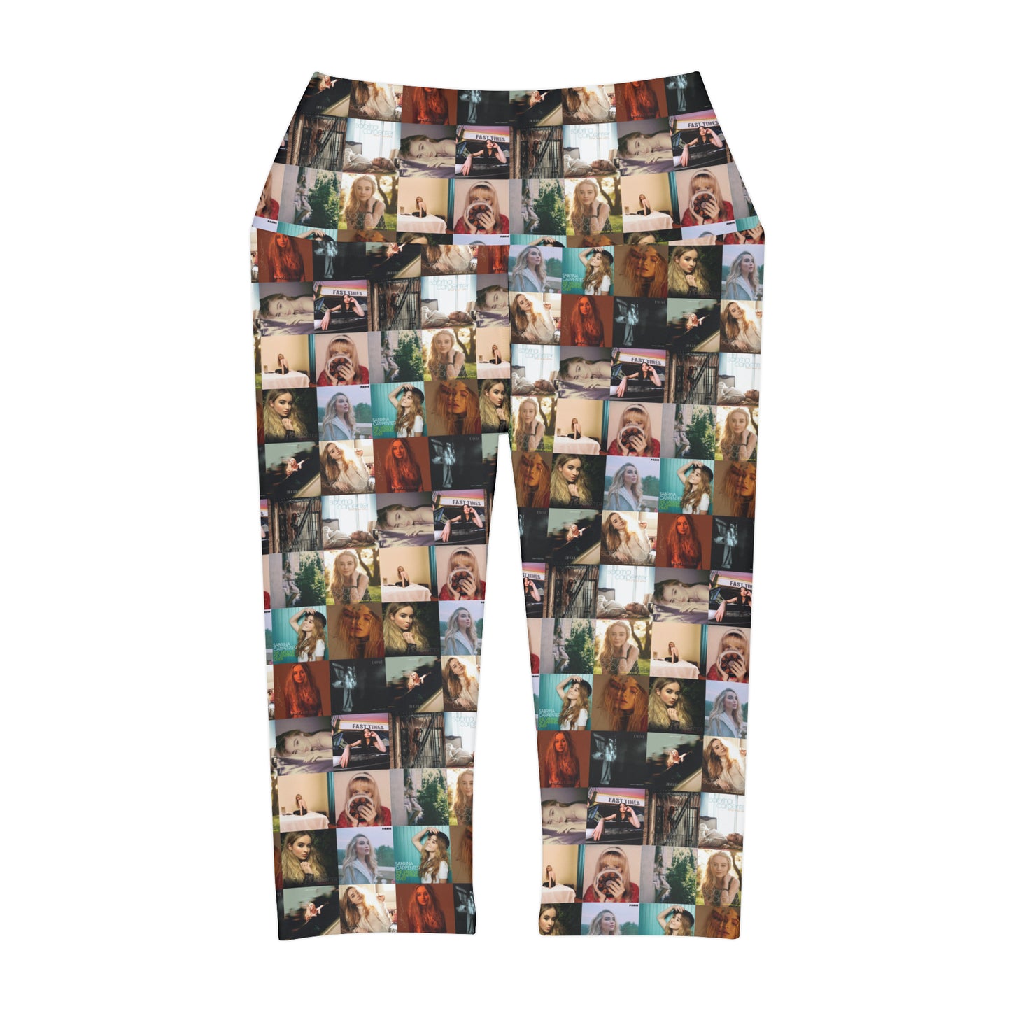 Sabrina Carpenter Album Cover Collage Yoga Capri Leggings