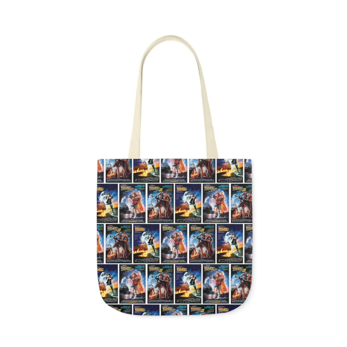 Back To The Future Movie Posters Collage Polyester Canvas Tote Bag