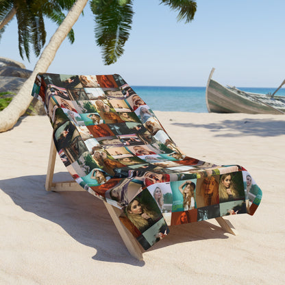 Sabrina Carpenter Album Cover Collage Beach Towel
