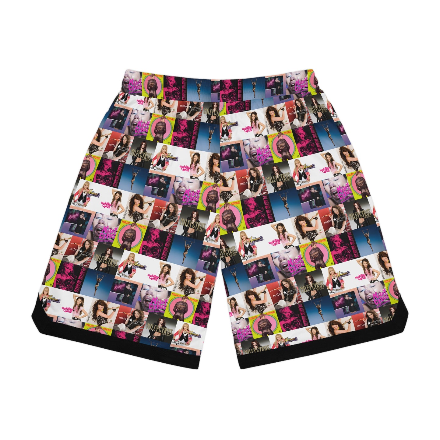 Miley Cyrus Album Cover Collage Basketball Rib Shorts