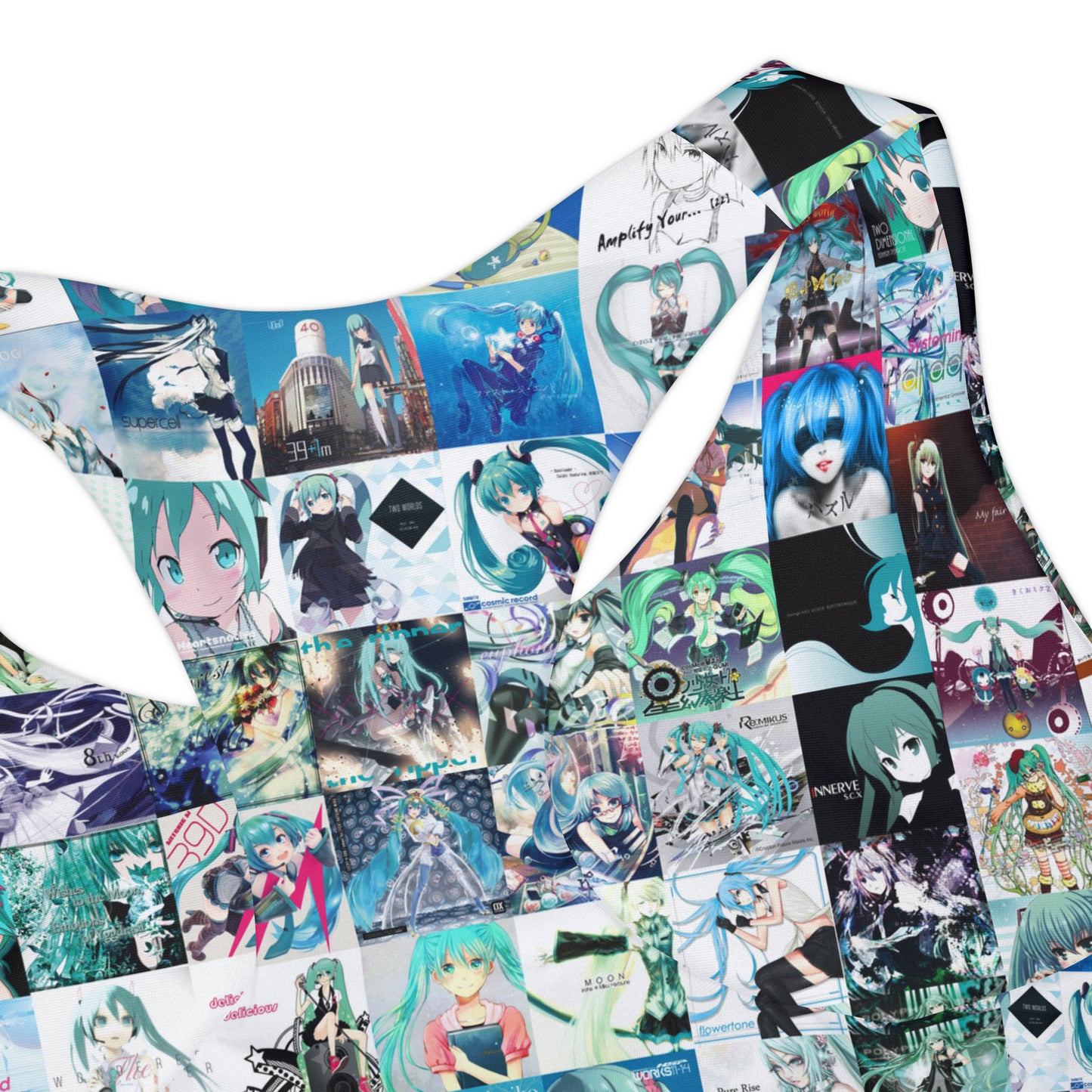 Hatsune Miku Album Cover Collage Girls Two Piece Swimsuit