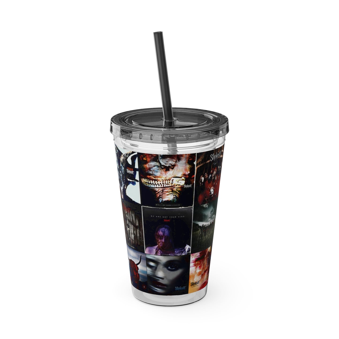 Slipknot Album Art Collage Sunsplash Tumbler with Straw