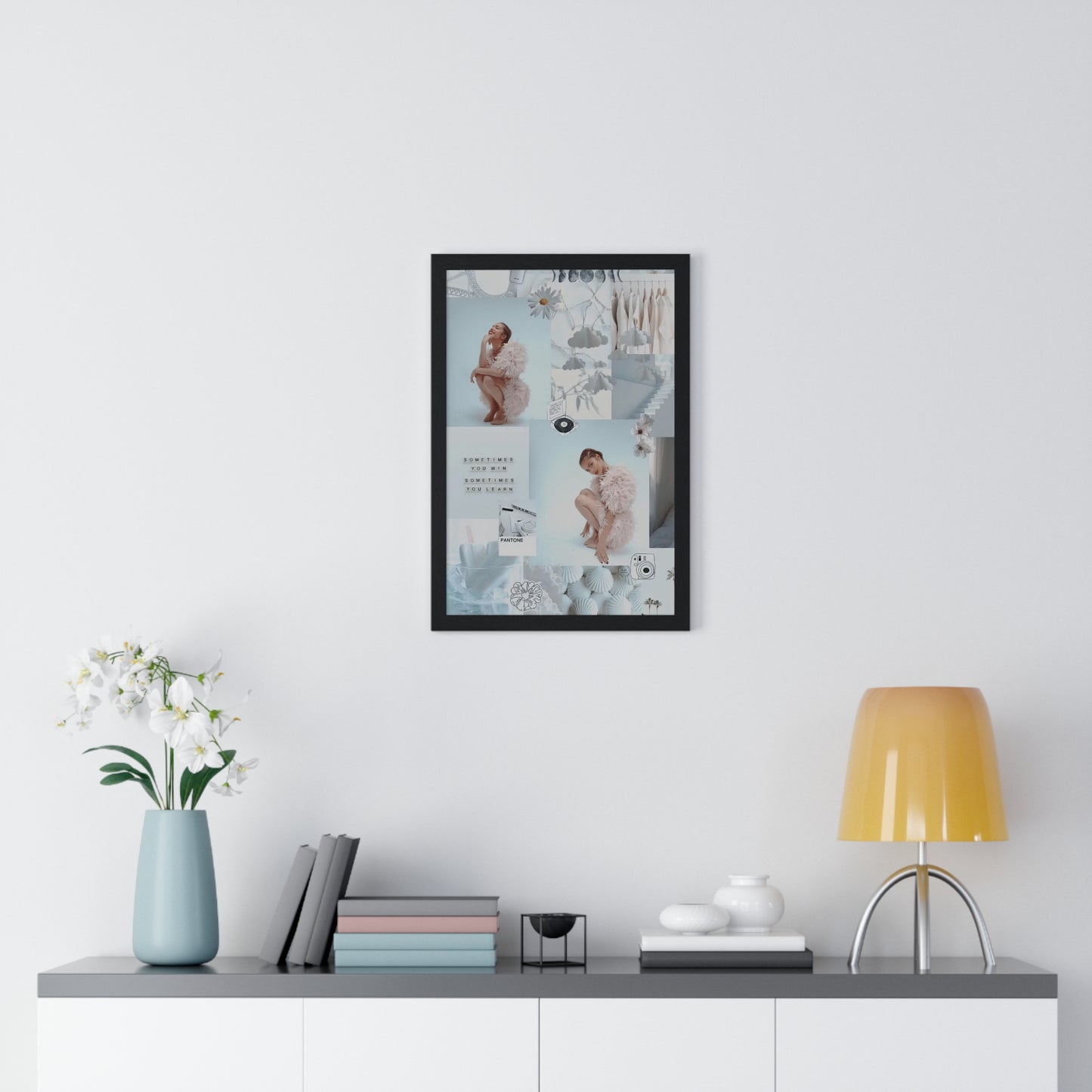 Olivia Rodrigo White Aesthetic Collage Framed Print