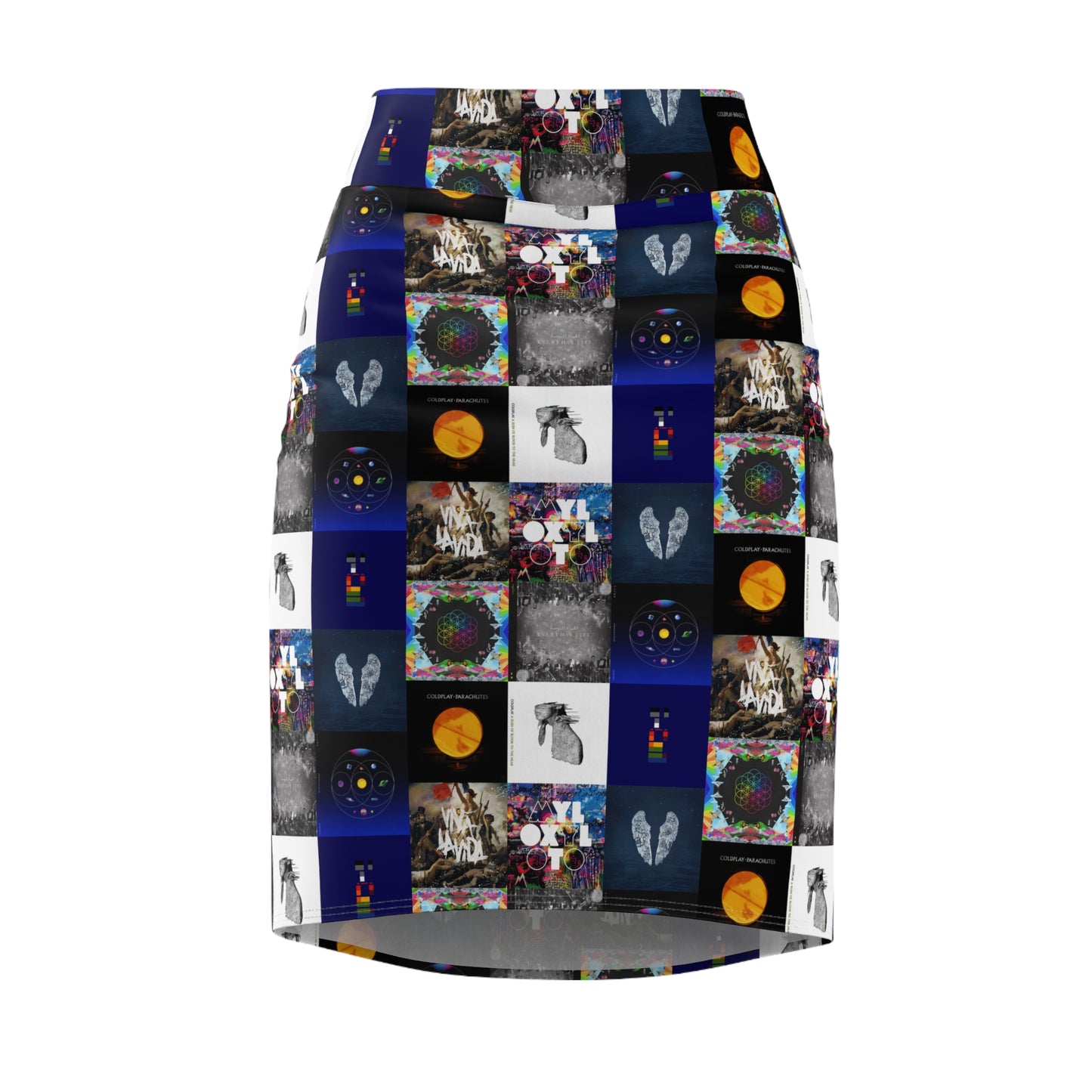 Colplay Album Cover Collage Women's Pencil Skirt