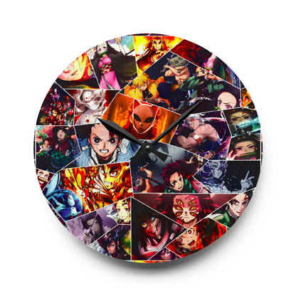 Demon Slayer Reflections Collage Acrylic Wall Clock