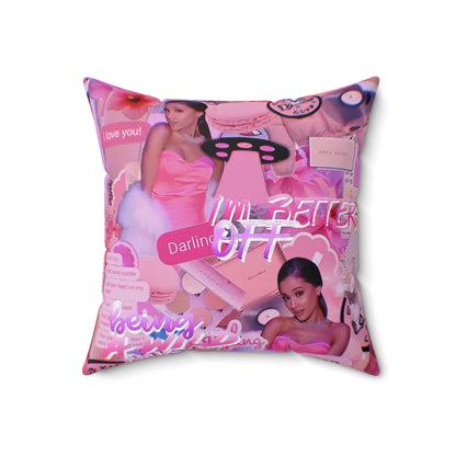 Ariana Grande Purple Vibes Collage Spun Polyester Square Pillow