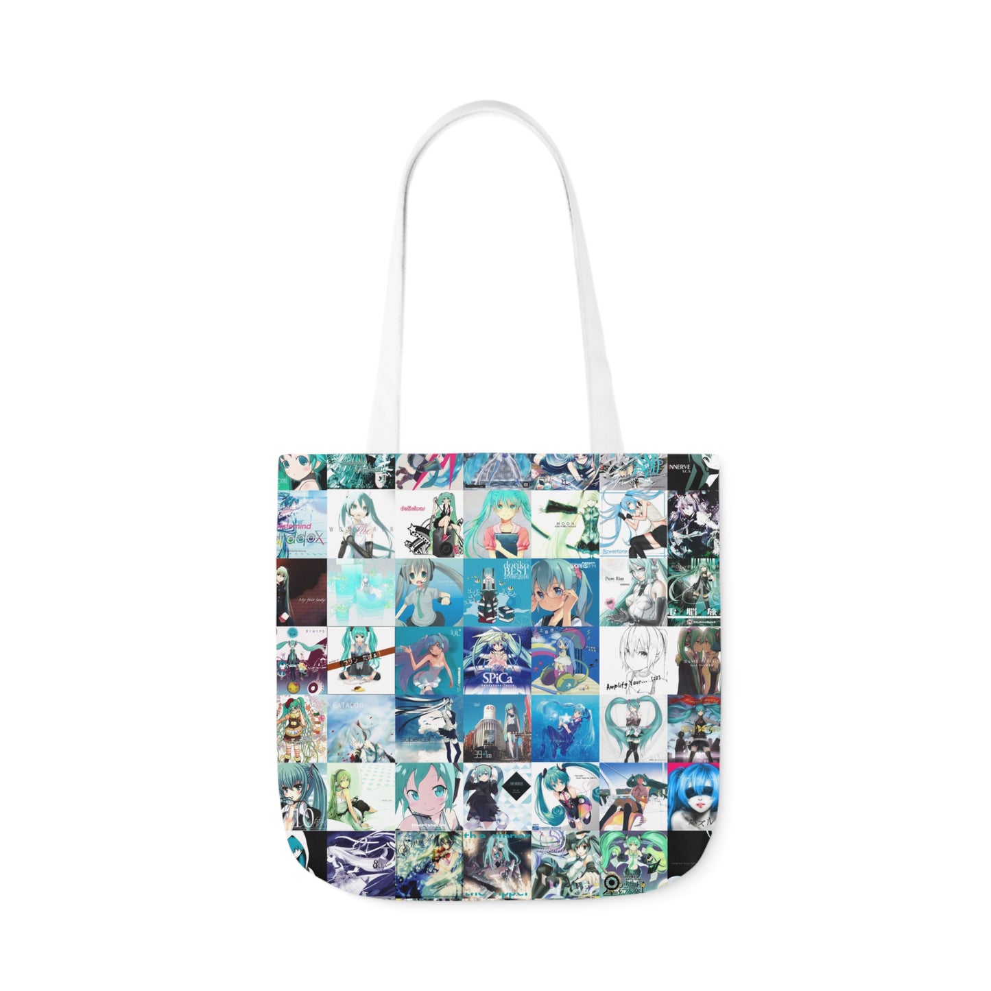 Hatsune Miku Album Cover Collage Polyester Canvas Tote Bag