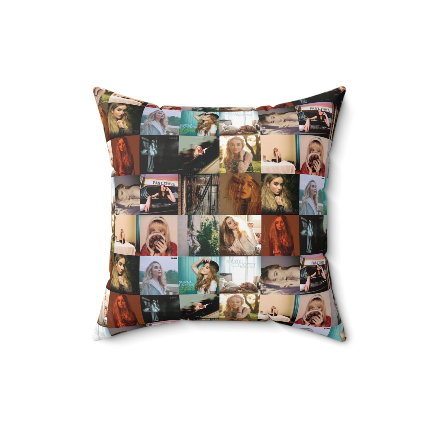 Sabrina Carpenter Album Cover Collage Spun Polyester Square Pillow