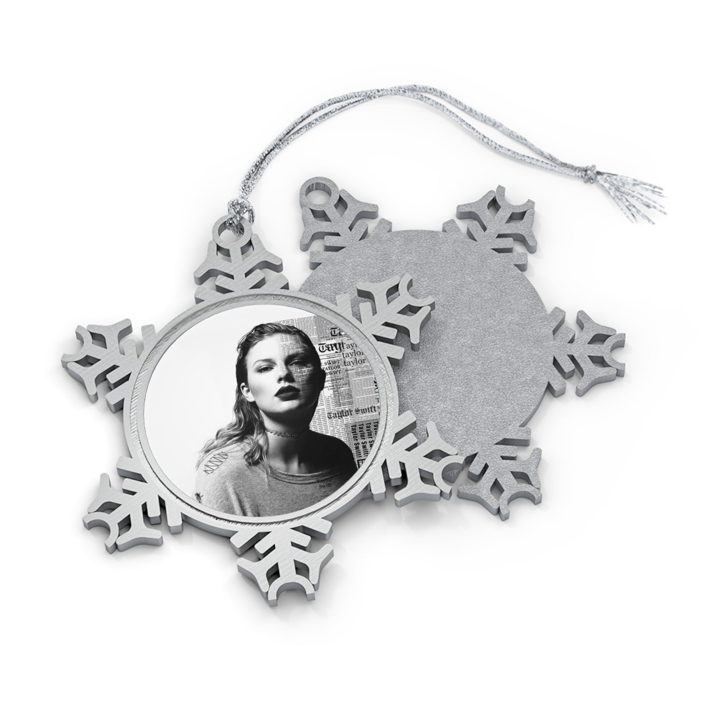 Taylor Swift Reputation Album Cover Art Pewter Snowflake Ornament